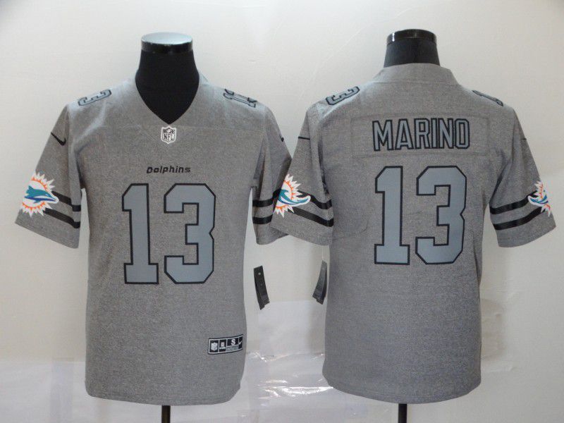 Men Miami Dolphins #13 Marino Grey Retro Nike NFL Jerseys->miami dolphins->NFL Jersey